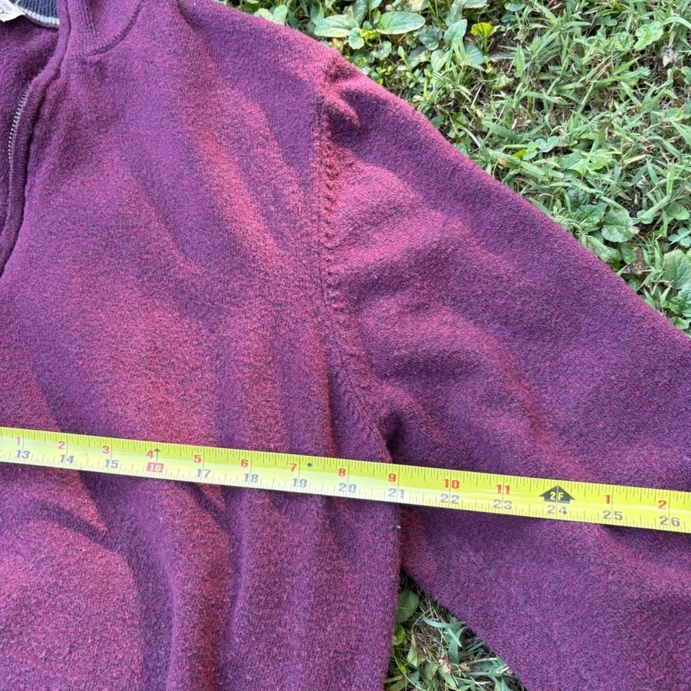 Faherty Quarter Zip Pullover Mens XL Burgundy Sweater Coastal Casual‎